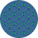 Square Patterned Sapphire Blue Rug, pat2876lblu