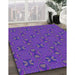 Patterned Blue Violet Purple Rug in Family Room, pat2876pur