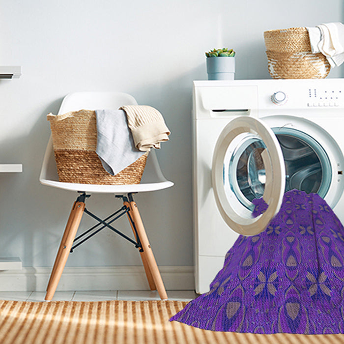 Machine Washable Transitional Blue Violet Purple Rug in a Washing Machine, wshpat2876pur