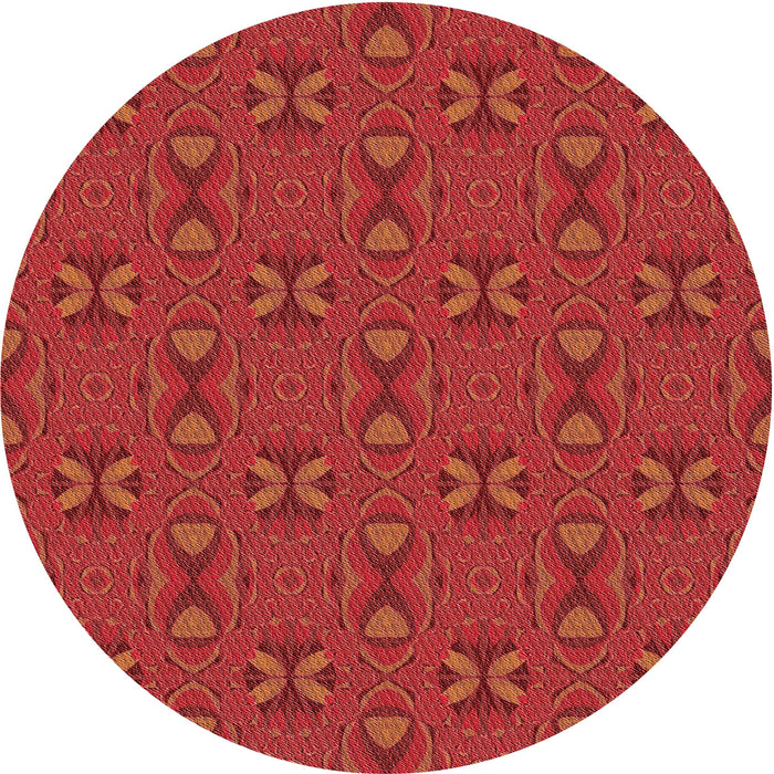 Square Patterned Red Rug, pat2876rd