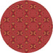 Square Patterned Red Rug, pat2876rd