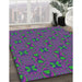 Patterned Bright Purple Modern Rug in Family Room, pat2876