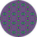 Square Machine Washable Transitional Bright Purple Rug, wshpat2876