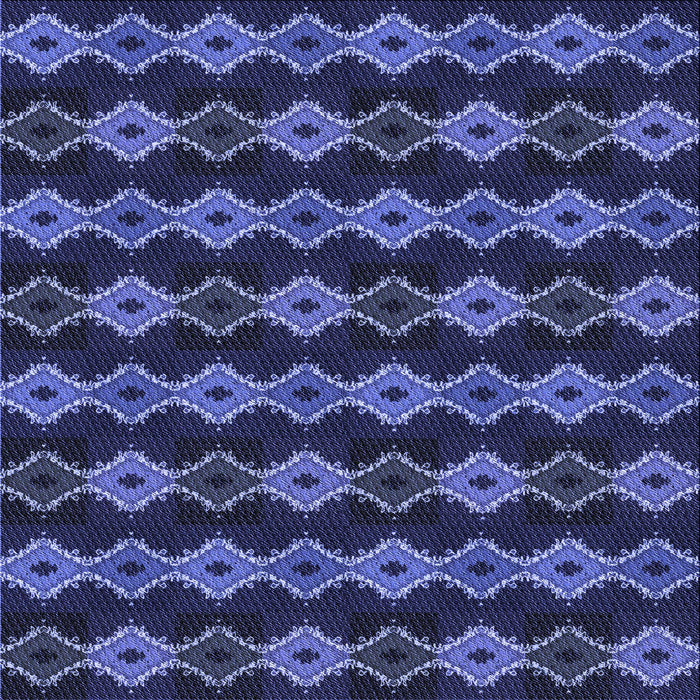 Round Patterned Midnight Blue Rug, pat2877blu