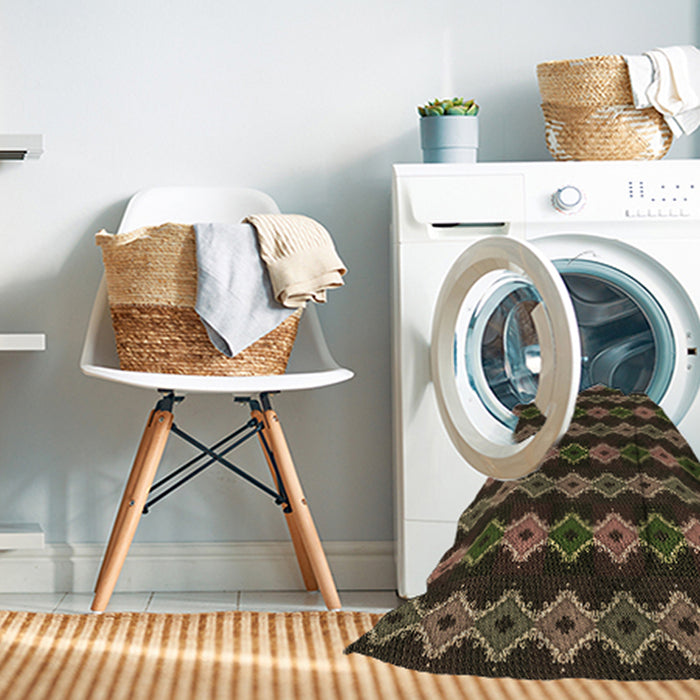 Machine Washable Transitional Brown Rug in a Washing Machine, wshpat2877brn