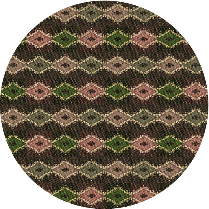 Square Patterned Brown Rug, pat2877brn