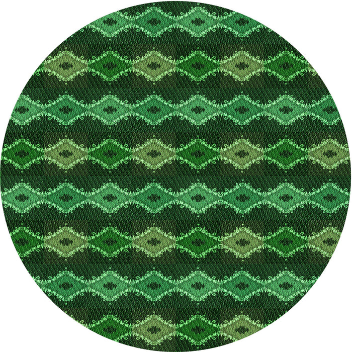 Square Machine Washable Transitional Deep Emerald Green Rug in a Living Room, wshpat2877grn
