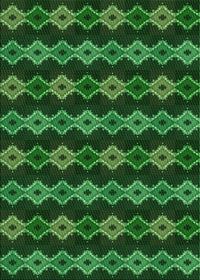 Machine Washable Transitional Deep Emerald Green Rug, wshpat2877grn