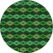 Square Patterned Deep Emerald Green Rug, pat2877grn