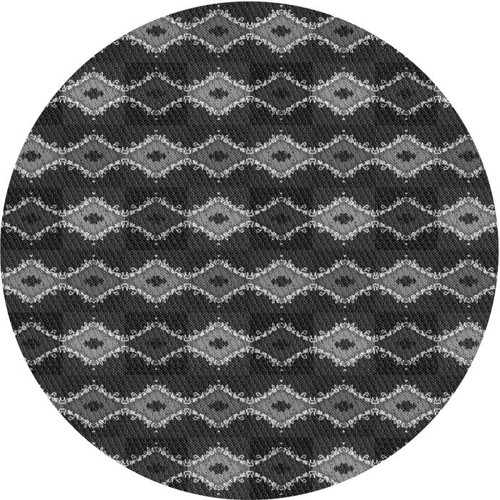 Square Machine Washable Transitional Charcoal Black Rug in a Living Room, wshpat2877gry