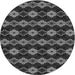 Square Patterned Charcoal Black Rug, pat2877gry