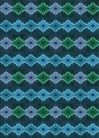 Machine Washable Transitional Deep-Sea Blue Rug, wshpat2877lblu