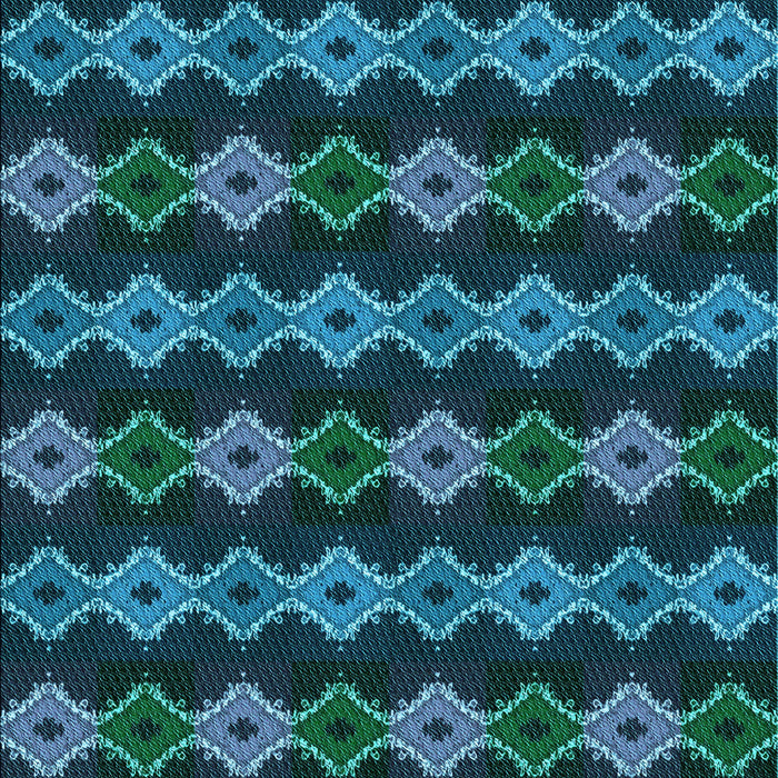 Machine Washable Transitional Deep-Sea Blue Rug, wshpat2877lblu