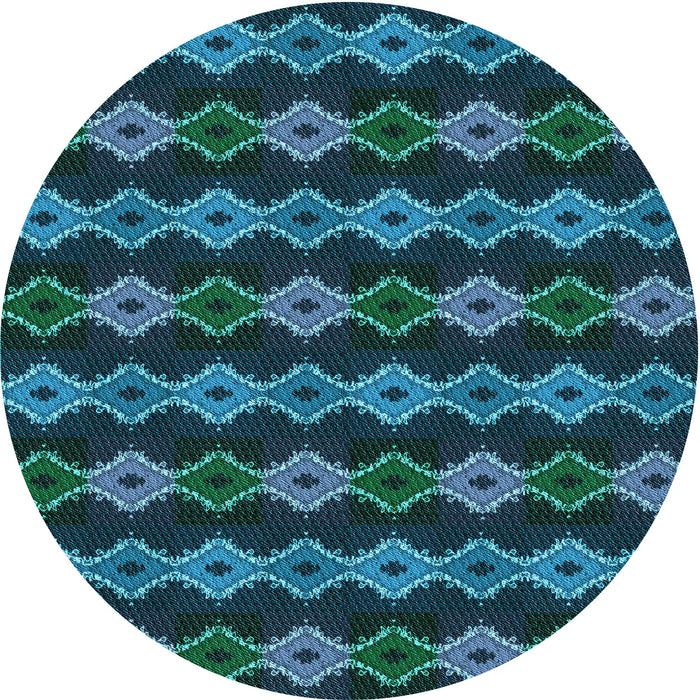 Square Patterned Deep-Sea Blue Rug, pat2877lblu