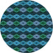 Square Patterned Deep-Sea Blue Rug, pat2877lblu