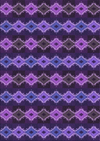Machine Washable Transitional Purple Rug, wshpat2877pur