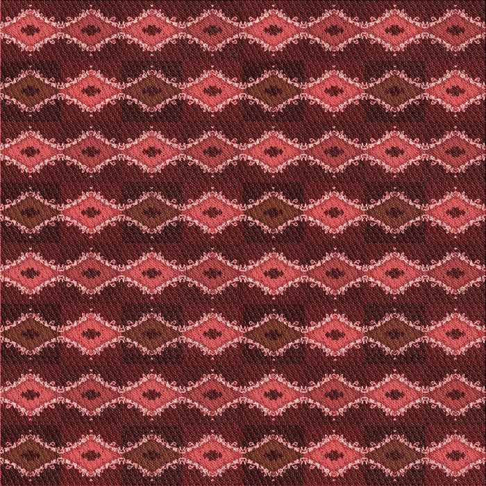 Round Patterned Red Rug, pat2877rd