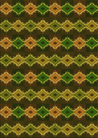 Machine Washable Transitional Dark Yellow Green Rug, wshpat2877yw