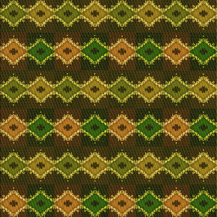 Patterned Dark Yellow Green Rug, pat2877yw