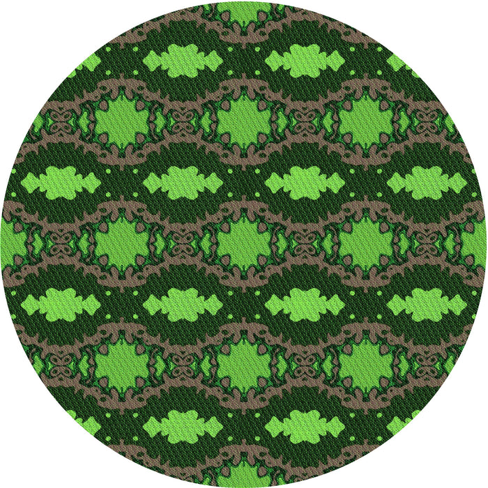 Square Machine Washable Transitional Dark Forest Green Rug in a Living Room, wshpat2878grn