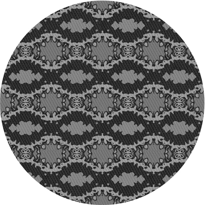 Square Machine Washable Transitional Charcoal Black Rug in a Living Room, wshpat2878gry