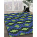 Machine Washable Transitional Deep-Sea Blue Rug in a Family Room, wshpat2878lblu