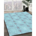 Patterned Blue Rug in Family Room, pat2879lblu