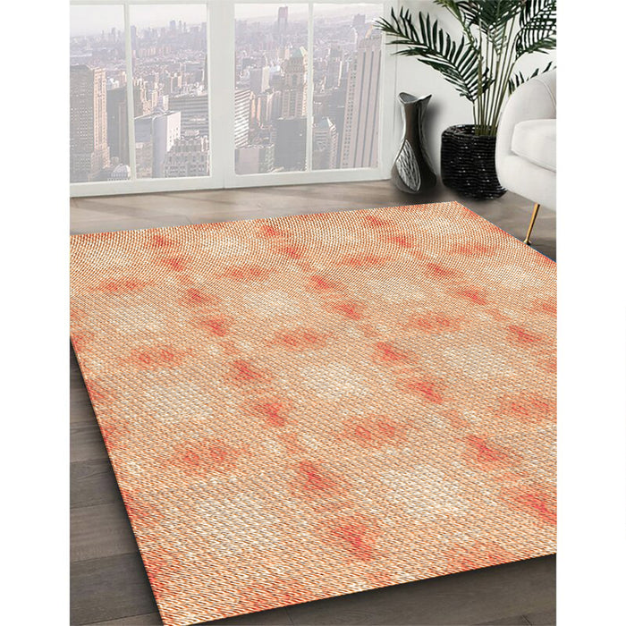 Machine Washable Transitional Pastel Orange Rug in a Family Room, wshpat2879org