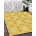 Patterned Bold Yellow Rug in Family Room, pat2879yw