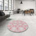 Round Patterned Pig Pink Novelty Rug in a Office, pat2879