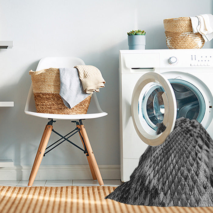 Machine Washable Transitional Charcoal Black Rug in a Washing Machine, wshpat287