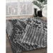 Patterned Charcoal Black Novelty Rug in Family Room, pat287