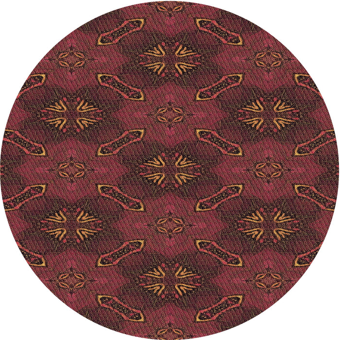 Square Patterned Chestnut Red Rug, pat288brn