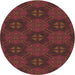 Square Patterned Chestnut Red Rug, pat288brn