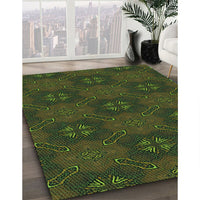 Patterned Midnight Gray Rug, pat288grn