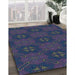Machine Washable Transitional Azure Blue Rug in a Family Room, wshpat288lblu