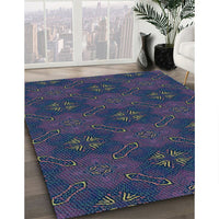 Patterned Azure Blue Rug, pat288lblu