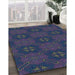 Patterned Azure Blue Rug in Family Room, pat288lblu