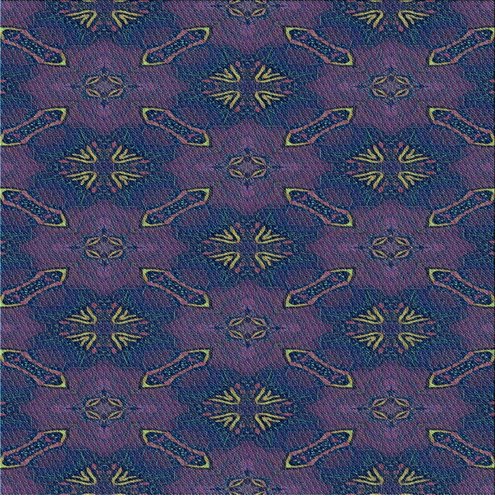 Round Patterned Azure Blue Rug, pat288lblu