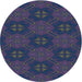 Square Patterned Azure Blue Rug, pat288lblu