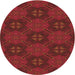 Square Machine Washable Transitional Cranberry Red Rug in a Living Room, wshpat288org