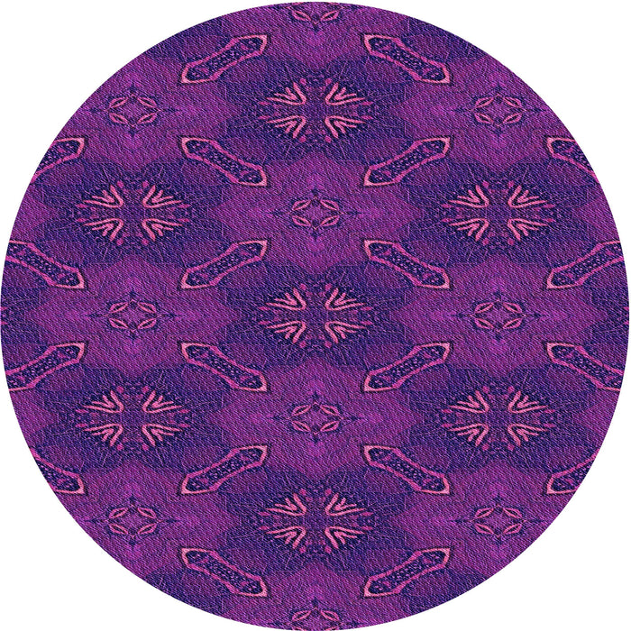 Square Patterned Dark Magenta Purple Rug, pat288pur
