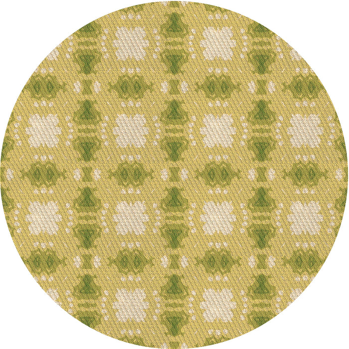 Square Patterned Bold Yellow Rug, pat2880brn