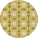 Square Patterned Bold Yellow Rug, pat2880brn