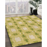 Patterned Bold Yellow Rug, pat2880brn