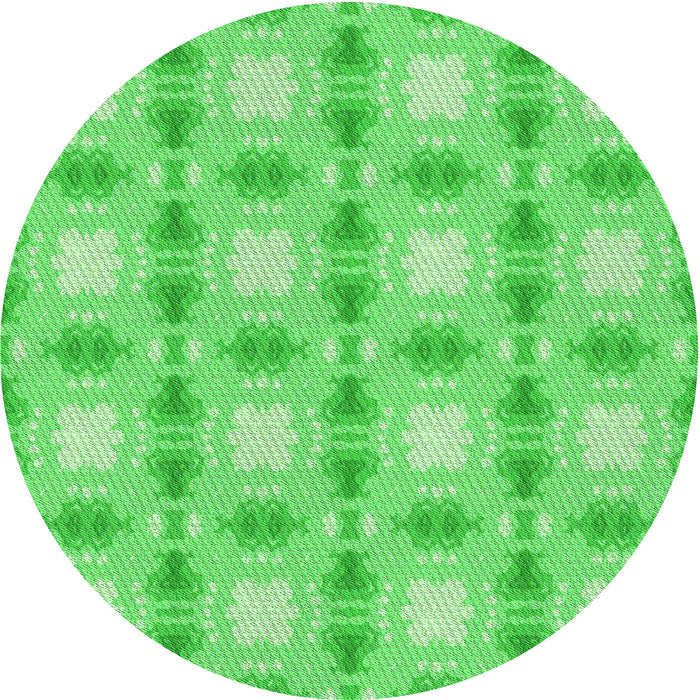 Square Patterned Neon Green Rug, pat2880grn