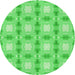 Square Patterned Neon Green Rug, pat2880grn