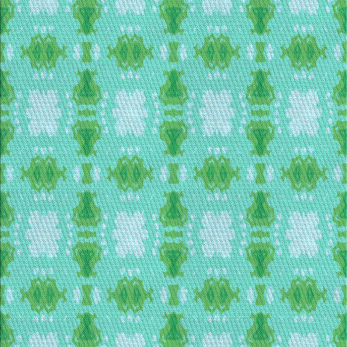 Patterned Turquoise Green Rug, pat2880lblu