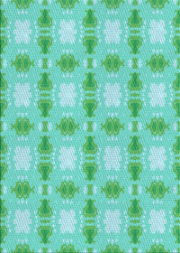 Machine Washable Transitional Turquoise Green Rug, wshpat2880lblu