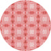 Square Patterned Pastel Pink Rug, pat2880rd